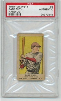 1919-21 W514 Babe Ruth Strip Card PSA Authentic